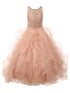 Little Girls Blush Ocean Waves Rhinestone Scoop Neck Pageant Dress 2-6 - SophiasStyle.com