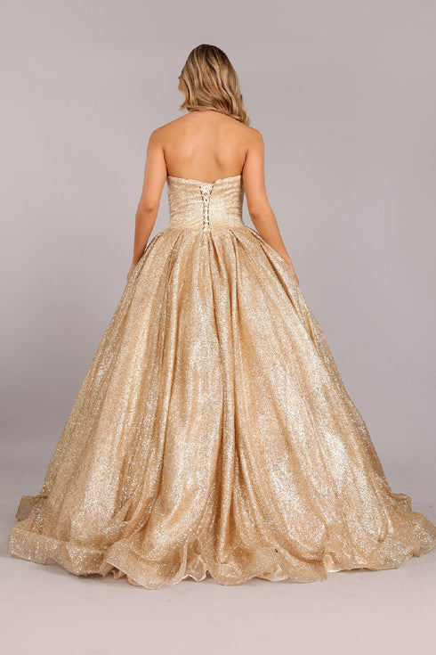 Cinderella Couture Multi Color Metallic Glitter Ball Gown for Women, Sizes XS-XL - SophiasStyle.com