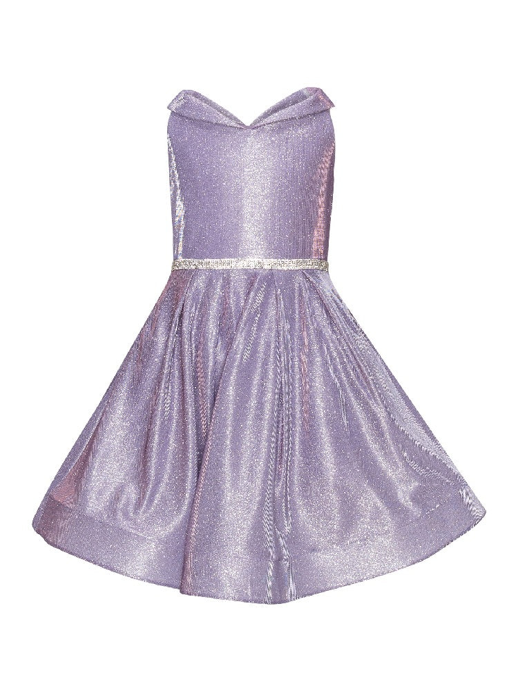 Rose Gold Glitter Metallic Off Shoulder Junior Bridesmaid Dress Big Girls