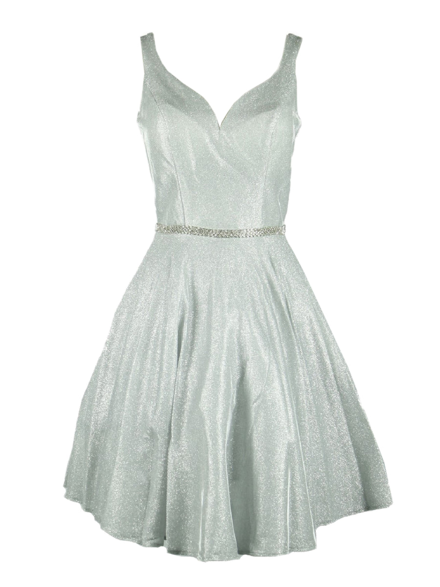 Cinderella Couture Silver V Neck Junior Bridesmaid Dress Juniors, Women's, Size: Juniors 3XL