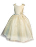 Big Girls Champagne Beaded Flower Appliques Tulle Junior Bridesmaid Dress 8-16 - SophiasStyle.com