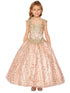 Bliss Girls Gold Coiled Stunning AB Rhinestone Ball Gown 2-16 - SophiasStyle.com