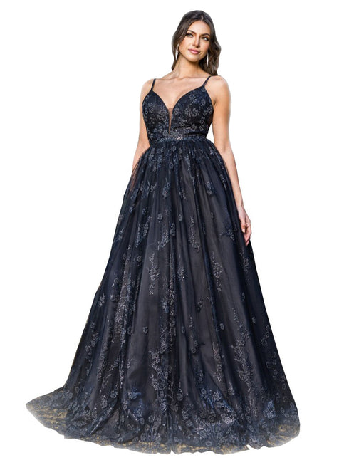 Bliss Multi Color Glittered Embroidered Applique Beaded Gown for Women, Sizes XS-3XL - SophiasStyle.com