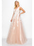 Bliss Blush Gardenia Floral Lace A Line Gown for Women, Sizes XS-3XL - SophiasStyle.com