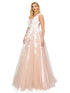 Bliss Blush Gardenia Floral Lace A Line Gown for Women, Sizes XS-3XL - SophiasStyle.com