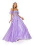 Bliss 3D Beaded Floral Applique Tulle Gown for Women with Corset Top and Elastic Cuff Bubble Sleeves, Sizes XS-3XL - SophiasStyle.com