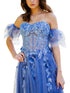 Bliss 3D Beaded Floral Applique Tulle Gown for Women with Corset Top and Elastic Cuff Bubble Sleeves, Sizes XS-3XL - SophiasStyle.com