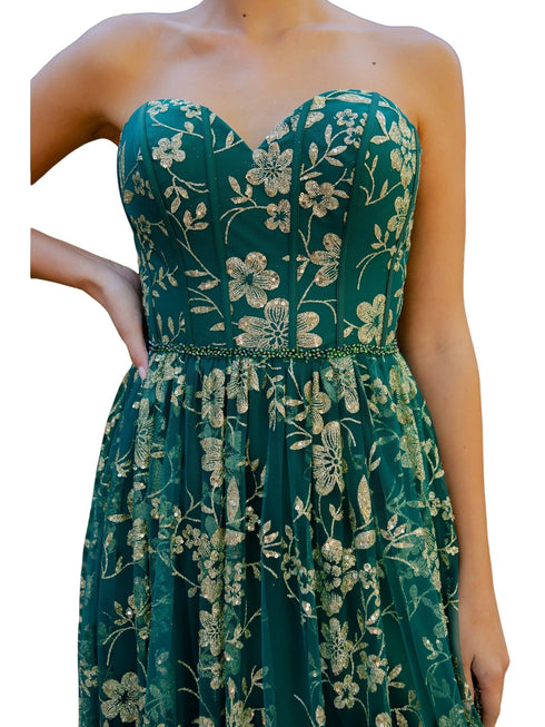 Bliss Glitter Off Shoulder Dress for Women with Sweetheart Corset Bodice and Sequin Beaded Waistline, Sizes XS-3XL - SophiasStyle.com