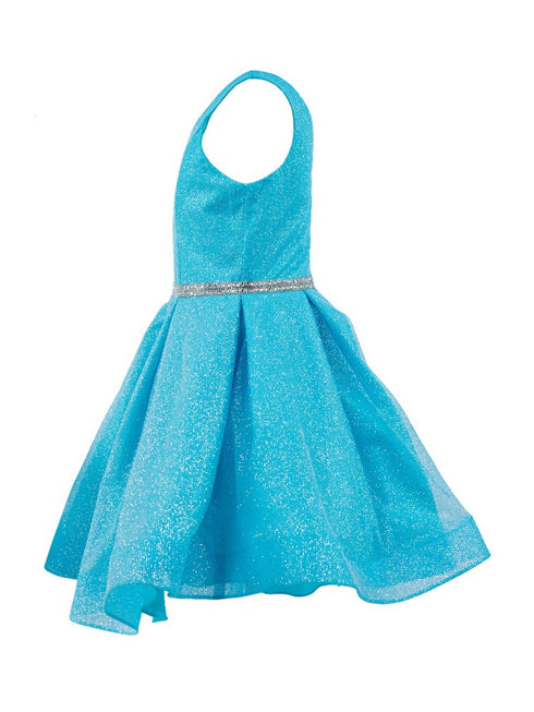 Cinderella Couture Big Girls Multi Color Glitter Mesh V Neck Short Dress 4-16 - SophiasStyle.com