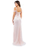Bliss 3D Flower Applique Beaded Sequin Slit Gown for Women, Sizes XS-3XL - SophiasStyle.com
