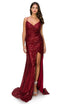 Bliss Fitted Sequin Side Slit Open Back Evening Dress for Women, Sizes XS-3XL - SophiasStyle.com