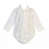 Lito Baby Boys White Shirt Style Long Sleeve Poly Cotton Bodysuit 0-24M - SophiasStyle.com
