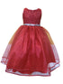 Big Girls Red Lace Sequin Belt Glitter Tulle Junior Bridesmaid Dress 8-16 - SophiasStyle.com