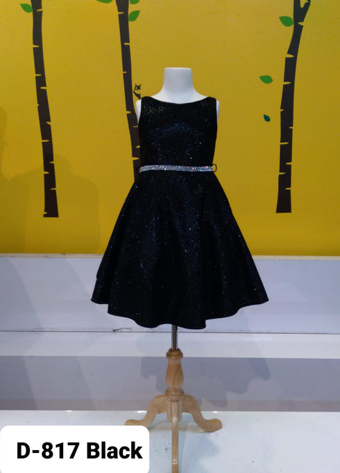 Little Girls Black Glitter Metallic Flower Girl Dress 2-6 - SophiasStyle.com