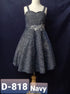 Big Girls Navy Glitter Metallic Strap Junior Bridesmaid Dress 8-16 - SophiasStyle.com