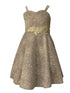 Little Girls Champagne Glitter Metallic Strap Flower Girl Dress 2-6 - SophiasStyle.com
