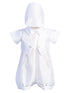 Lito Baby Boys White Poly Bengaline Romper Vest Christening Outfit 0-18 Months - SophiasStyle.com