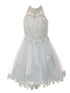 Little Girls Blue Halter Neck Rhinestone Sequin Flower Girl Dress 2-6 - SophiasStyle.com
