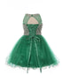 Big Girls Emerald Green Glitter Bead Wired Hem Tulle Christmas Dress 8-16 - SophiasStyle.com