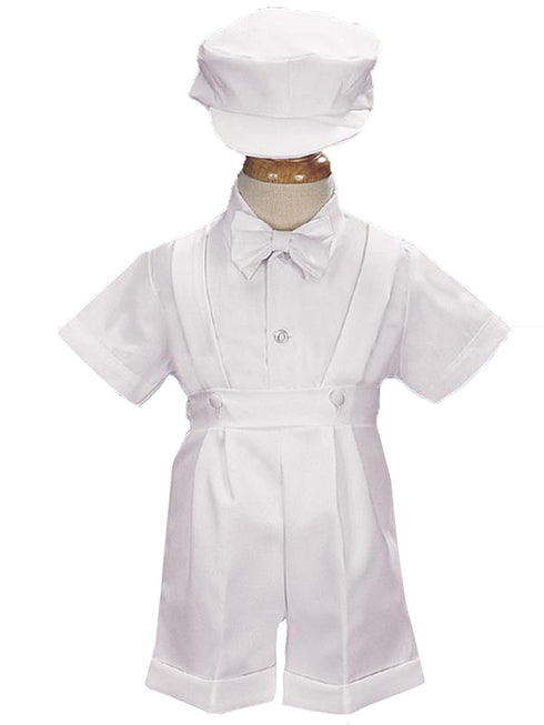 Lito Boys Multi Colors Bow Tie Hat Suspendered Short Shirt Set 0M-4T - SophiasStyle.com