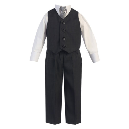 Lito Baby Boys Dark Gray Vest Pants Special Occasion Easter Outfit Set 6-24M - SophiasStyle.com
