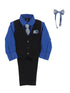 Lito Big Boys Royal Blue Shirt Zipper Tie Bow Tie Vest Pant Set 8-12 - SophiasStyle.com