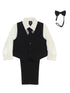 Lito Big Boys Ivory Shirt Zipper Tie Bow Tie Pinstripe Vest Pant Set 8-12 - SophiasStyle.com
