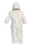 Lito Baby Boys White Embroidered Cross Round Tail Satin Tuxedo Suit 3-24M - SophiasStyle.com