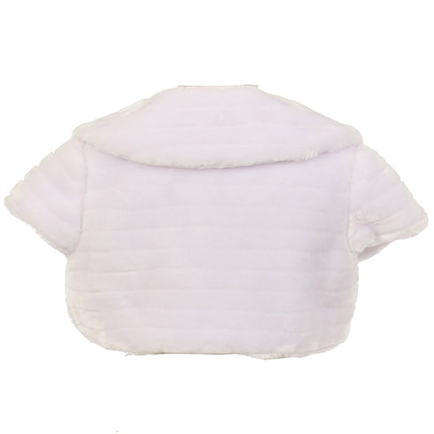 The Rain Kids Little Girls White Pearl Button Stripe Short Sleeve Bolero 1-6 - SophiasStyle.com