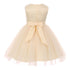 Big Girls Champagne 3D Floral Appliques Soft Tulle Flower Girl Dress 8-12 - SophiasStyle.com