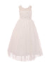 Little Girls Ivory Sequin Feather Chantilly Lace Tulle Flower Girl Dress 2-6 - SophiasStyle.com