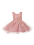 Baby Girls Multi Color Pearl Beaded 3D Floral Applique Flower Girl Dress 3-24M - SophiasStyle.com