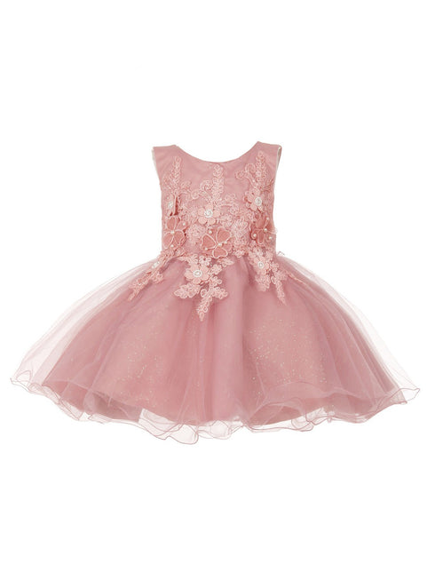 Baby Girls Floral Applique Lace Tulle Flower Girl Dress, Sizes 3-24 Months - SophiasStyle.com