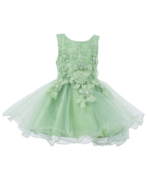 Baby Girls Floral Applique Lace Tulle Flower Girl Dress, Sizes 3-24 Months - SophiasStyle.com