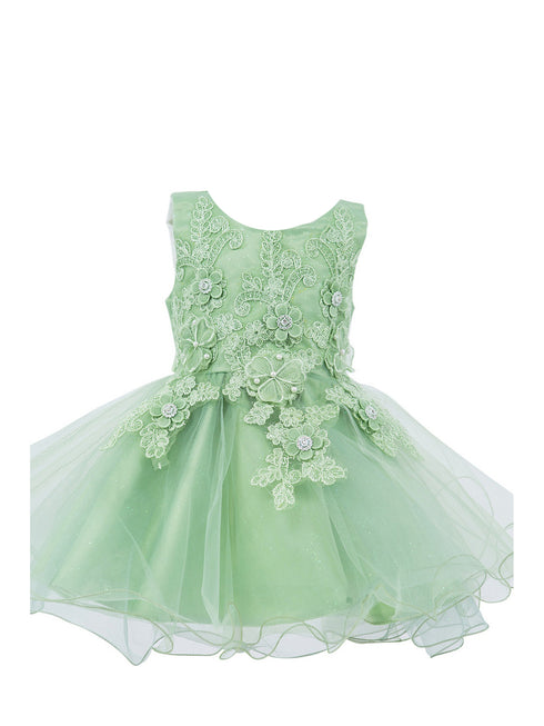Baby Girls Floral Applique Lace Tulle Flower Girl Dress, Sizes 3-24 Months - SophiasStyle.com