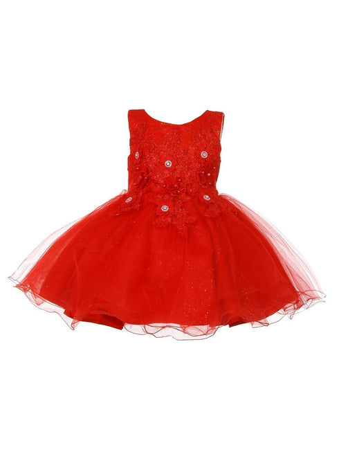 Baby Girls Floral Applique Lace Tulle Flower Girl Dress, Sizes 3-24 Months - SophiasStyle.com