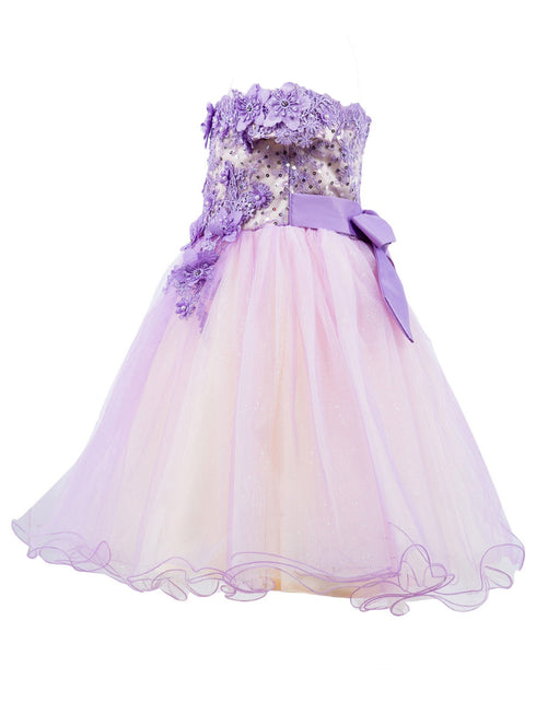 Lala and Erina by Cinderella Couture 3D Flower Lace Two-Tone Dress with Glitter Tulle Skirt, Sizes 2-12 - SophiasStyle.com
