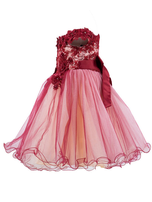 Lala and Erina by Cinderella Couture 3D Flower Lace Two-Tone Dress with Glitter Tulle Skirt, Sizes 2-12 - SophiasStyle.com