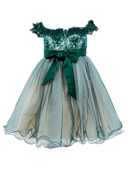 Lala and Erina by Cinderella Couture 3D Flower Lace Two-Tone Dress with Glitter Tulle Skirt, Sizes 2-12 - SophiasStyle.com