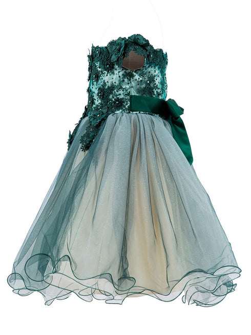 Lala and Erina by Cinderella Couture 3D Flower Lace Two-Tone Dress with Glitter Tulle Skirt, Sizes 2-12 - SophiasStyle.com