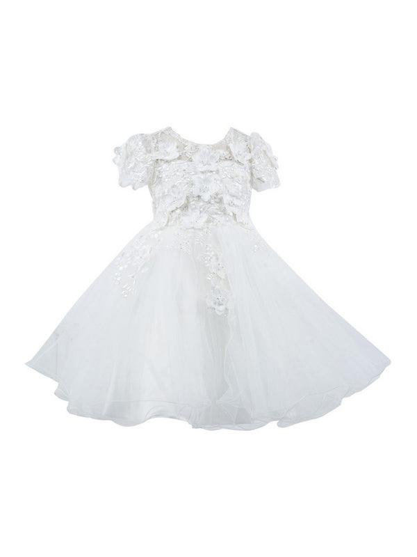 Lala And Erina Big Girls Multi Color Cape Sleeve 3D Junior Bridesmaid Dress 2-12 - SophiasStyle.com