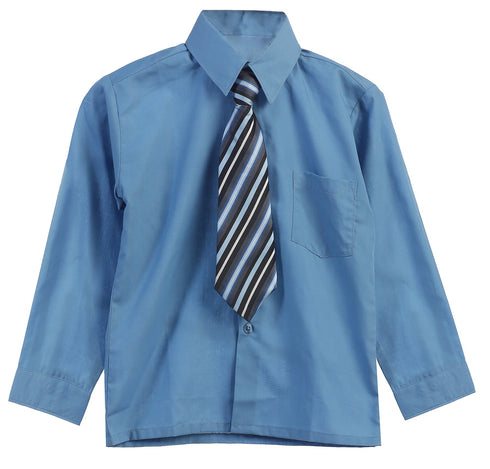 Rafael Big Boys Tie Long Sleeve Dress Shirt 8-20 - SophiasStyle.com