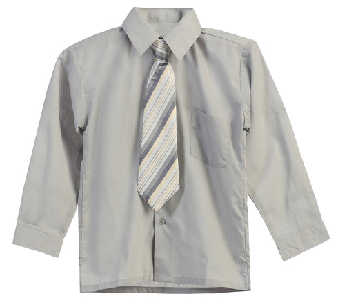 Rafael Big Boys Tie Long Sleeve Dress Shirt 8-20 - SophiasStyle.com