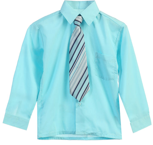 Rafael Big Boys Tie Long Sleeve Dress Shirt 8-20 - SophiasStyle.com