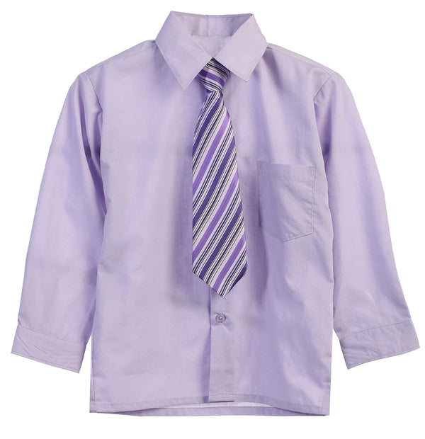 Rafael Big Boys Tie Long Sleeve Dress Shirt 8-20 - SophiasStyle.com