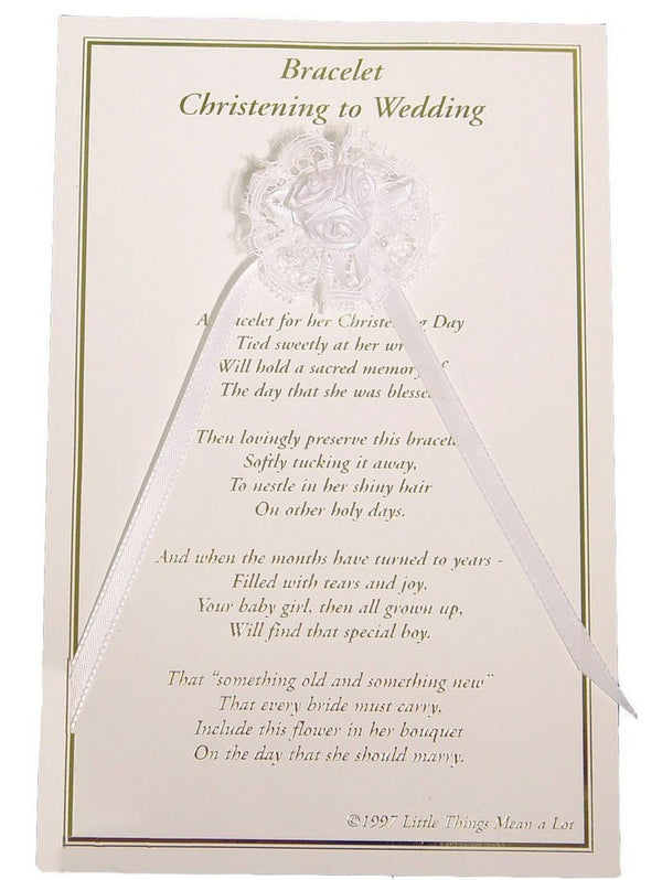 Little Things Mean A Lot Girls White Christening Wedding Bracelet - SophiasStyle.com