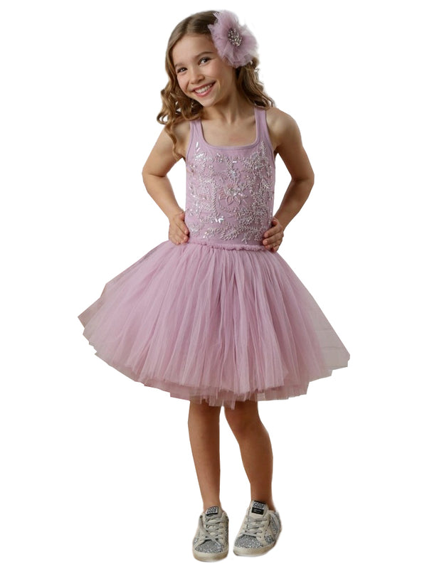 Ooh La La Couture Girls Lilac Adaline Embroidered Tutu Dress, 12M-14 - SophiasStyle.com