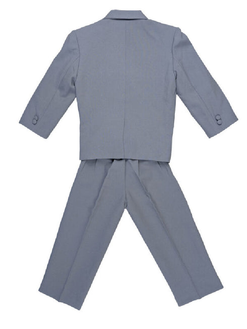 Little Things Mean A Lot Little Boys Gray 5 Pcs Special Occasion Suit 2T-7 - SophiasStyle.com