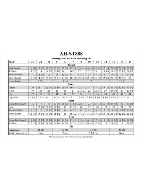 Little Things Mean A Lot Boys Multi Color 5 Pcs Pinstripe Suit 2T-20 - SophiasStyle.com