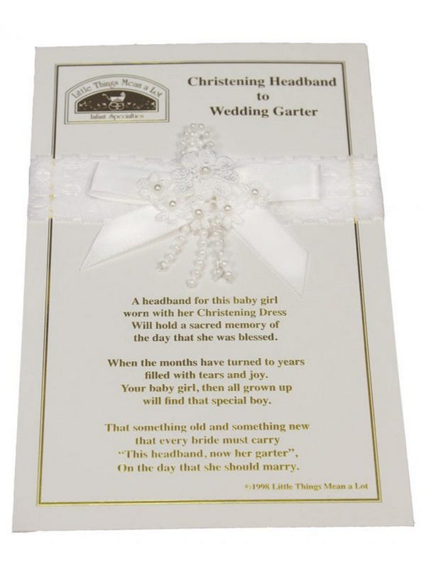 Little Things Mean A Lot White Lace Flowers Headband Wedding Garter - SophiasStyle.com